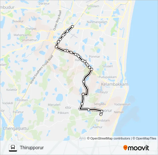 555M Bus Line Map
