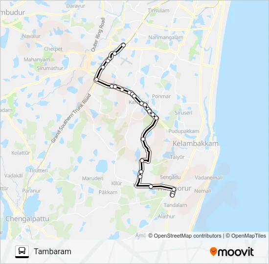 555M Bus Line Map