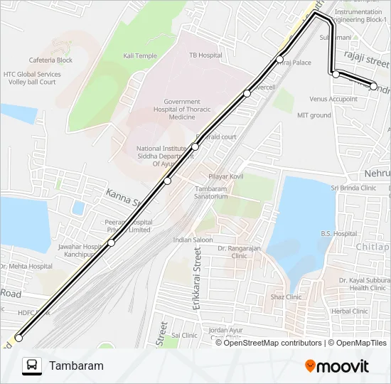 555M Bus Line Map