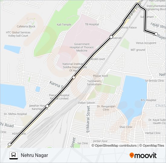 555M bus Line Map