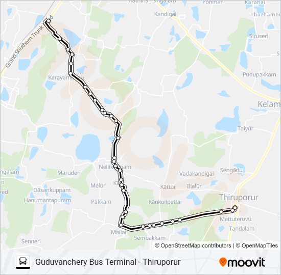 555N bus Line Map