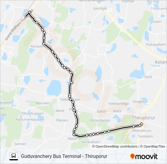 555N bus Line Map