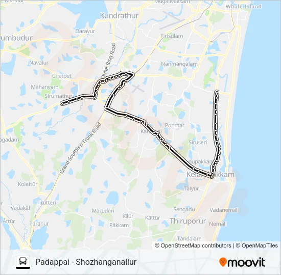 555P Bus Line Map