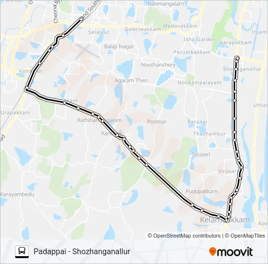 555P Bus Line Map