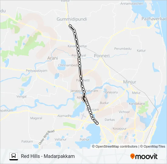 557M Bus Line Map