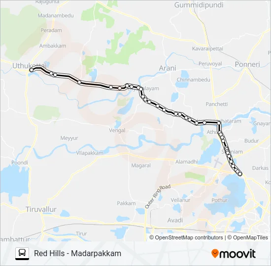 557M Bus Line Map