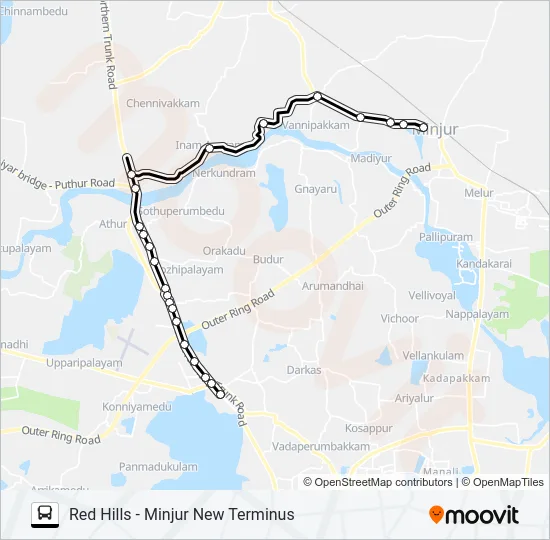 558A Bus Line Map