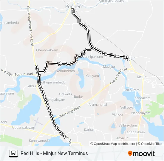558A Bus Line Map