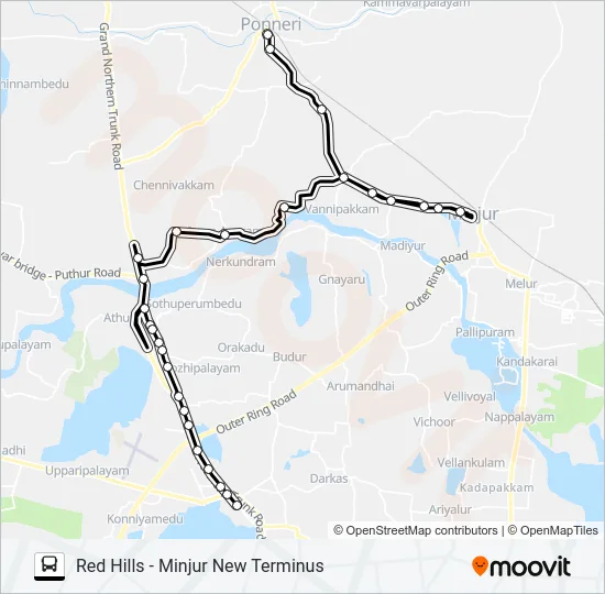 558A Bus Line Map