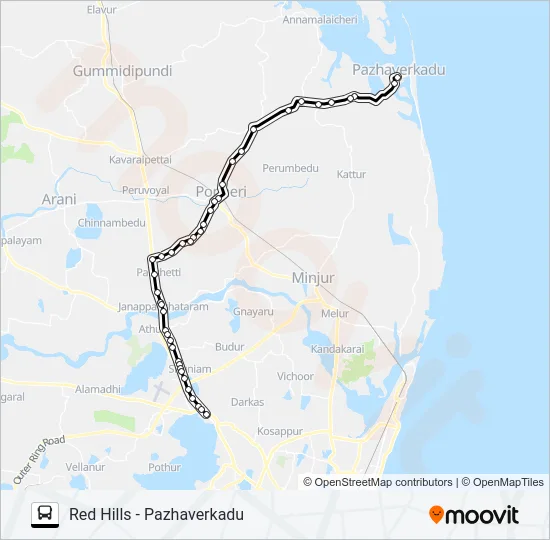 558B Bus Line Map