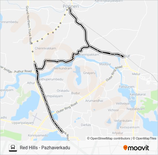 Chennai To Pollachi Route Map By Road 558B Route: Schedules, Stops & Maps - Red Hills (Updated)