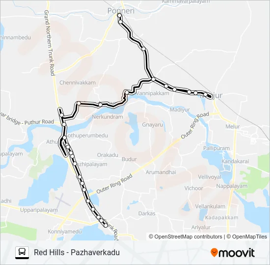 558B Bus Line Map