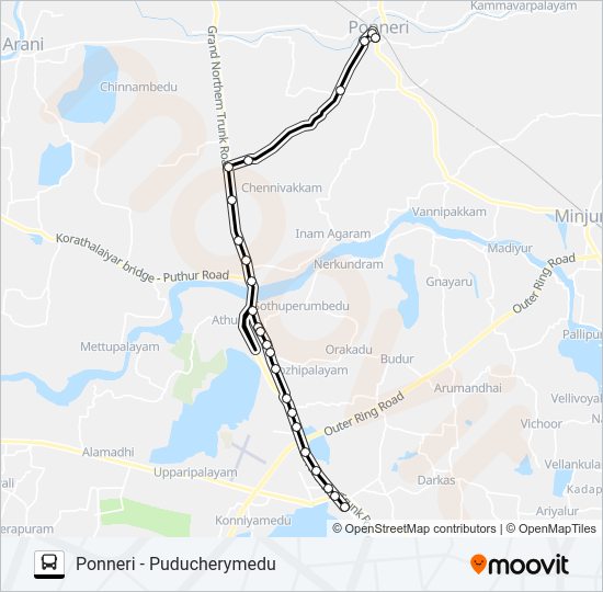 558C bus Line Map