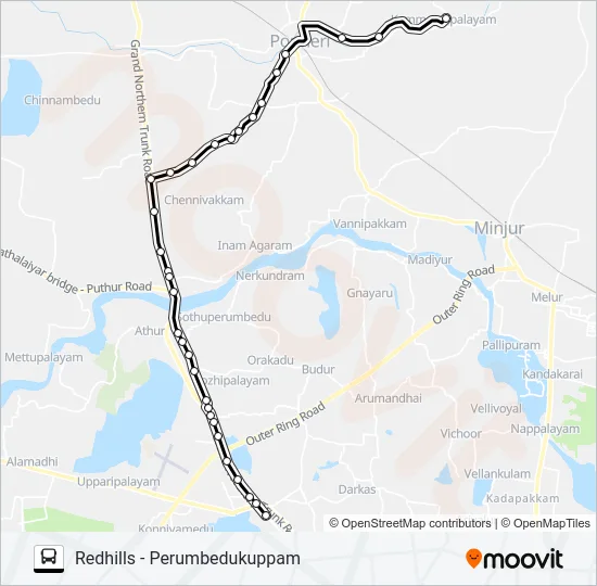 558P Bus Line Map