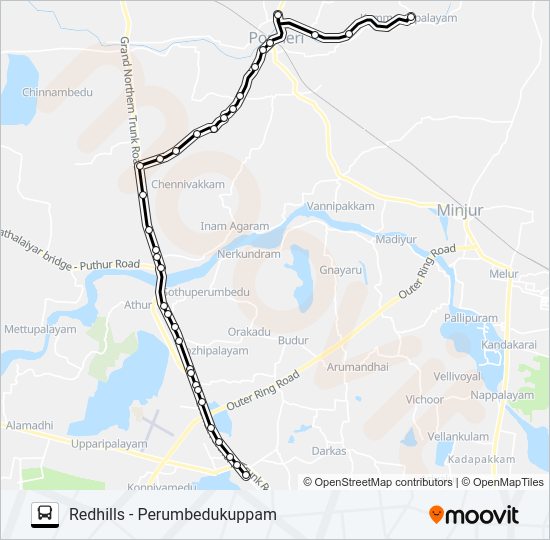 558P bus Line Map