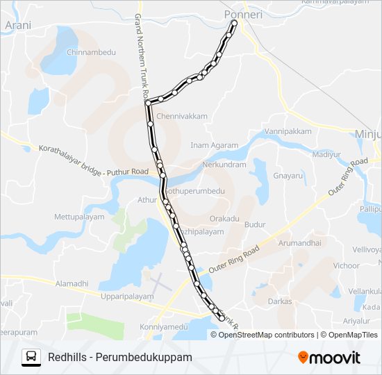 558P bus Line Map