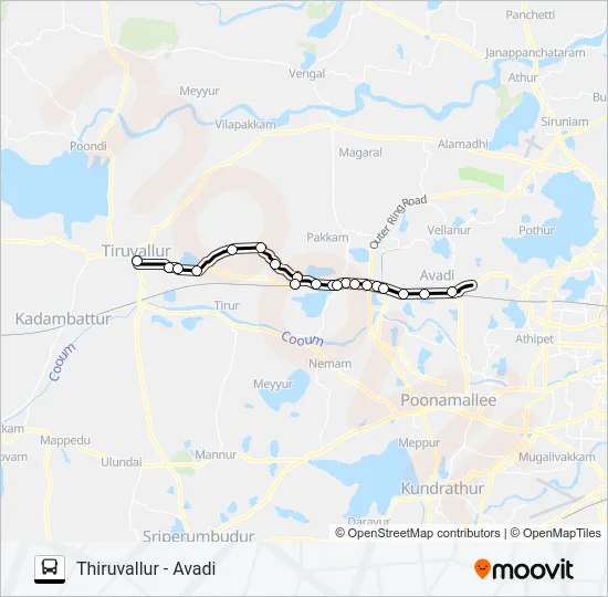 572A Bus Line Map