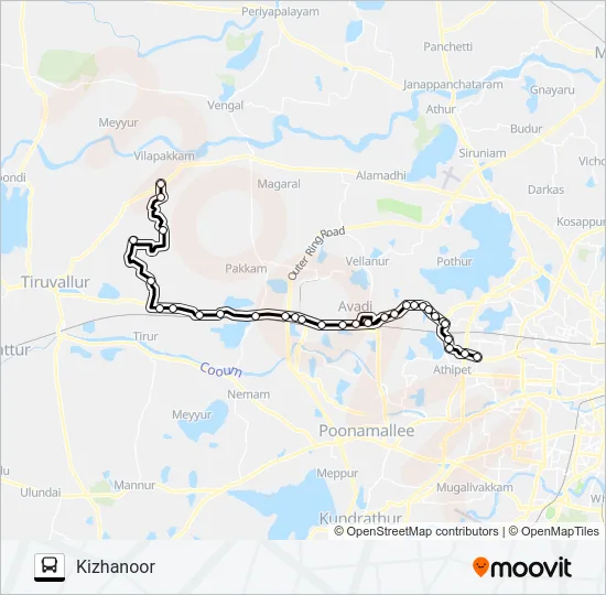 572K Bus Line Map