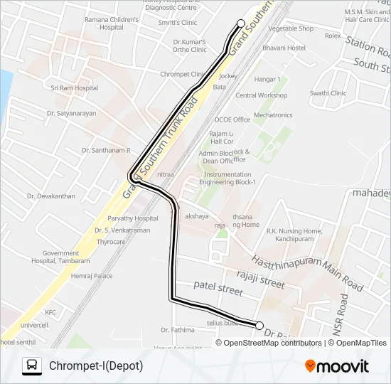 579A Bus Line Map