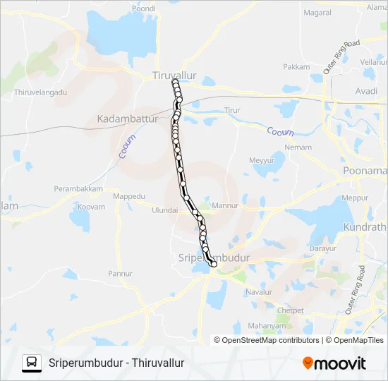 583A Bus Line Map