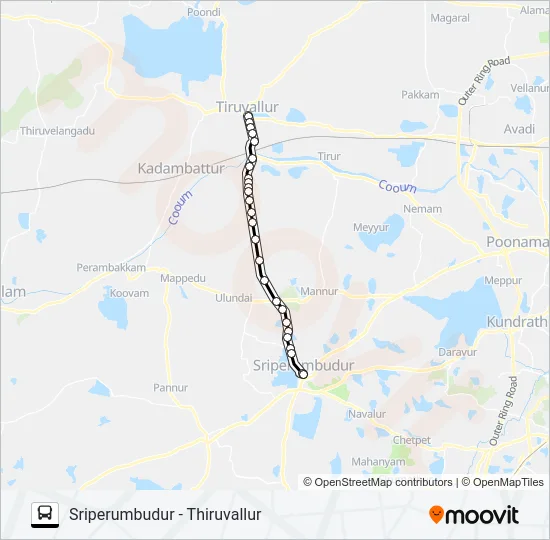 583A Bus Line Map