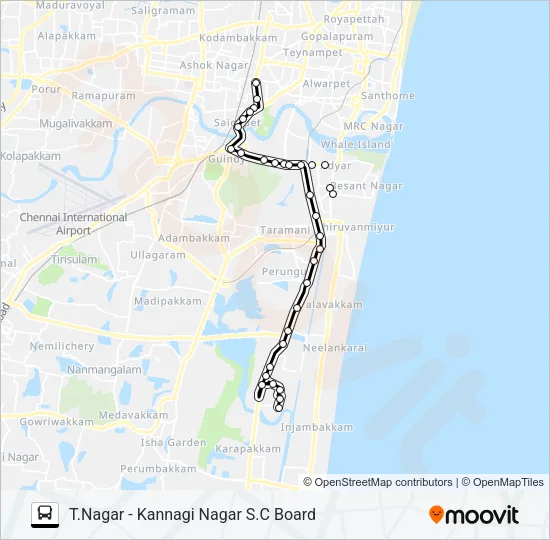 M19B Bus Line Map