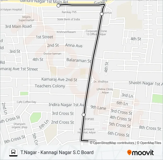 M19B Bus Line Map
