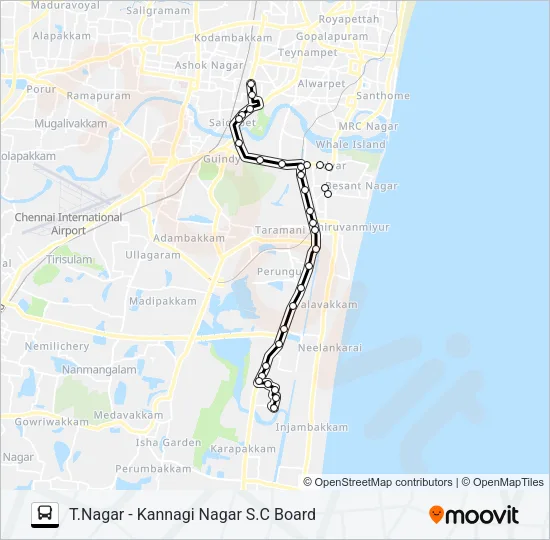 M19B Bus Line Map