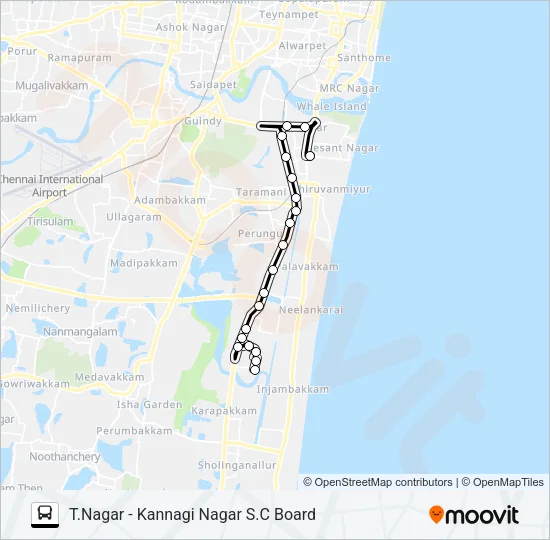 M19B Bus Line Map