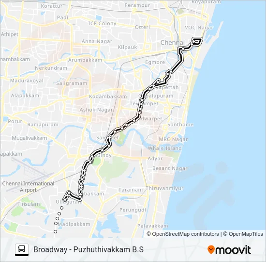 M51R Bus Line Map
