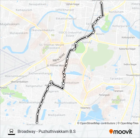 M51R Bus Line Map