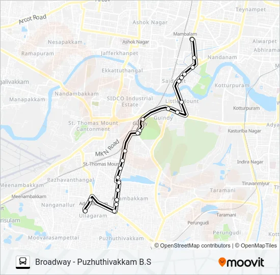 M51R Bus Line Map