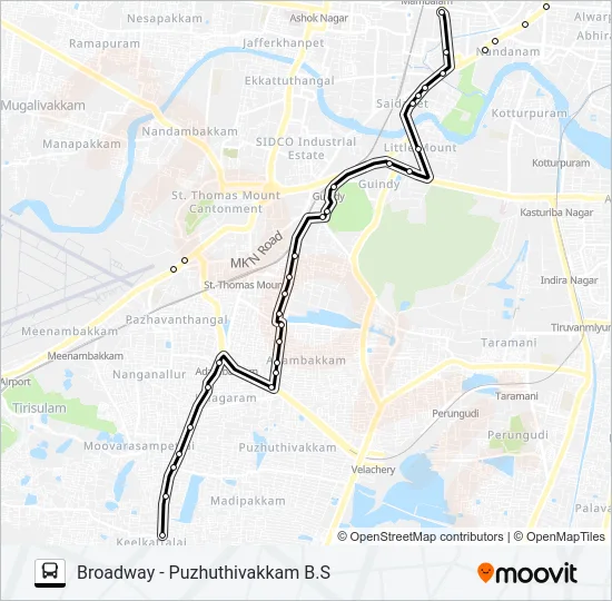 M51R Bus Line Map