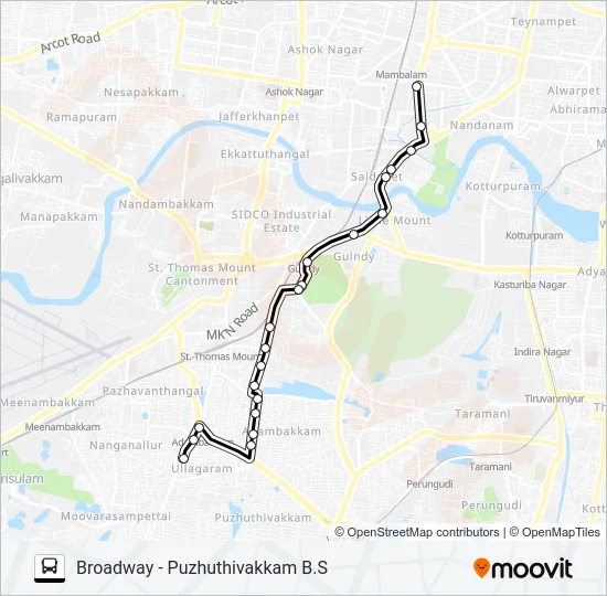 M51R Bus Line Map