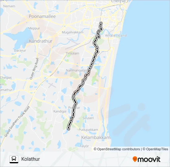 M51V Bus Line Map
