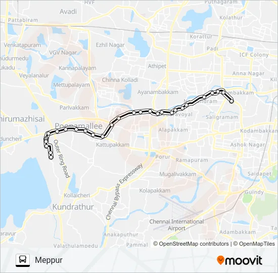 M53K Bus Line Map