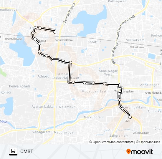 MH70 bus Line Map