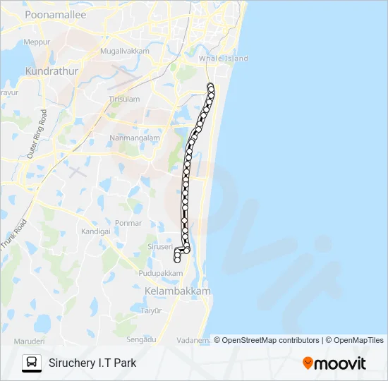 102CT Bus Line Map