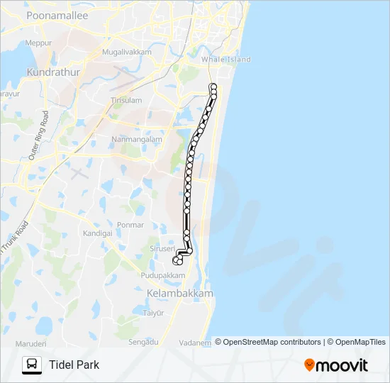 102CT Bus Line Map