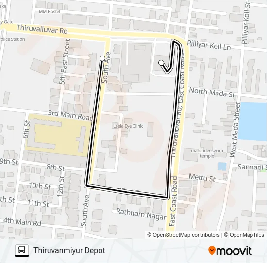 102CT Bus Line Map