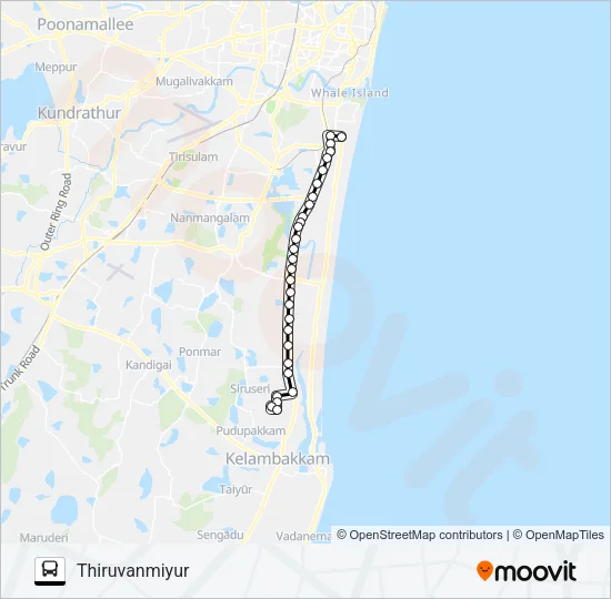 102CT Bus Line Map