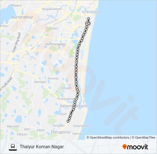 102CT Bus Line Map