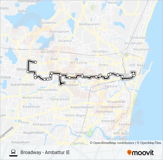 7H XT Bus Line Map