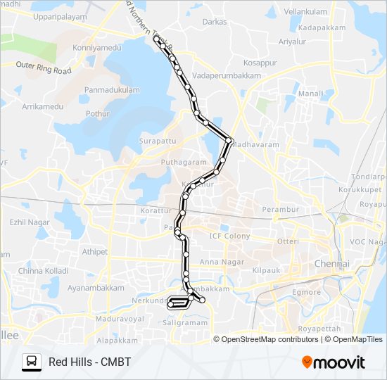 114 CUT bus Line Map