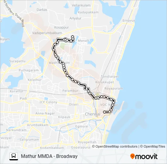 38H EXT Bus Line Map