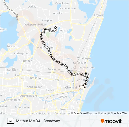 38H EXT Bus Line Map
