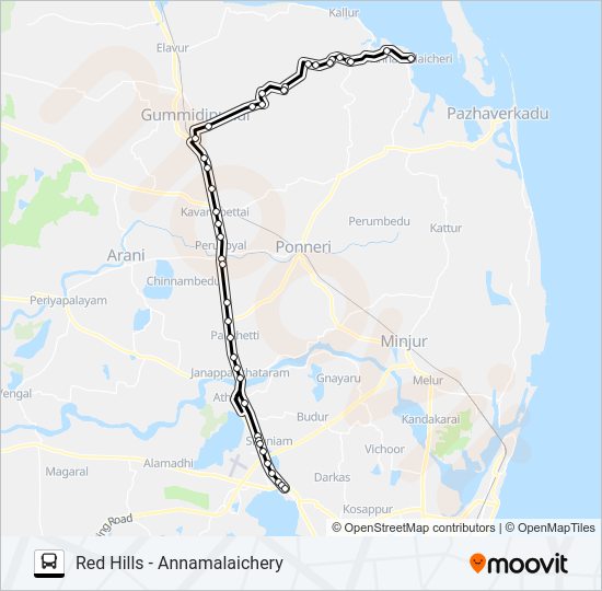 557AEXT bus Line Map