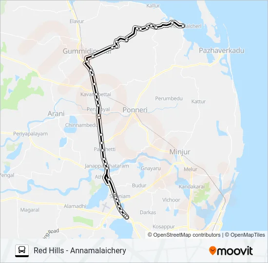 557AEXT Bus Line Map
