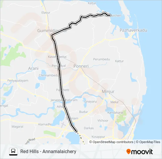 557AEXT Bus Line Map