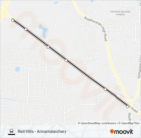 557AEXT Bus Line Map